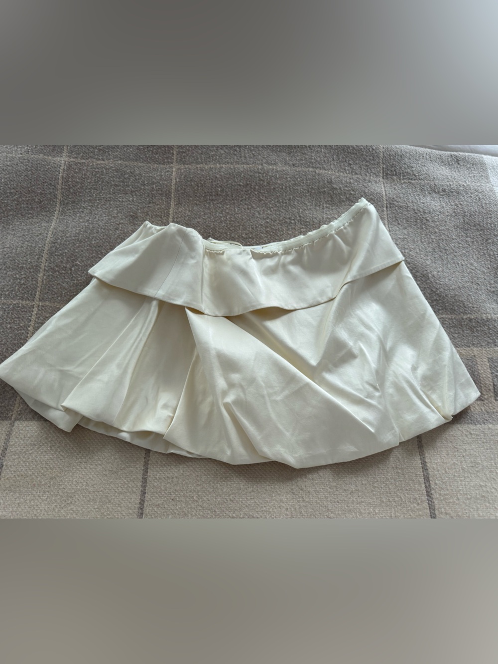 NWT Anthropologie Strapless Ruffle-Overlay Tube Top - Cream - Picture 3 of 5
